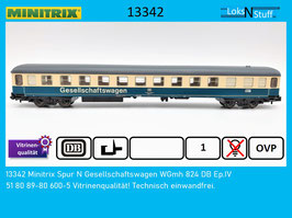 13342 Minitrix Spur N Gesellschaftswagen WGmh 824 DB Ep.IV