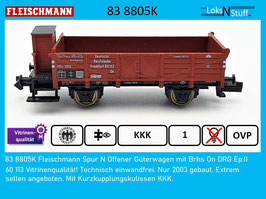 83 8805K Fleischmann Spur N Offener Güterwagen mit Brhs On DRG Ep.II