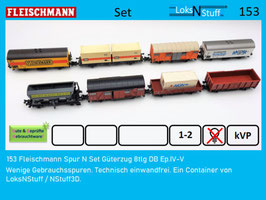 153 Fleischmann Spur N Set Güterzug 8tlg DB Ep.IV-V