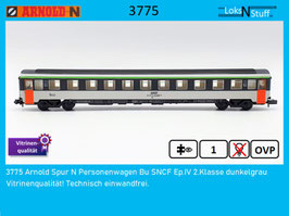 3775 Arnold Spur N Personenwagen Bu SNCF Ep.IV 2.Klasse dunkelgrau