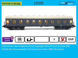 13335 Minitrix Spur N Behelfs-Schnellzugwagen MC4i DR Ep.III 3.Klasse DDR