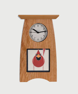 Arts & Crafts 4x4 Tile Clock - Solid Cherry