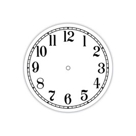 4 1/8th" White Arabic Clock Dial  #200ROUND-4WA