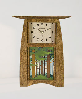 Arts & Crafts 6x8 Tile Clock - Nut Brown Oak Finish