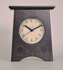Arts and Crafts Clock in Quartersawn White Oak with Slate  Finish   AC-2-SLATE