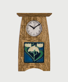 Arts & Crafts 4x4 Tile Clock - Nut Brown Oak Finish