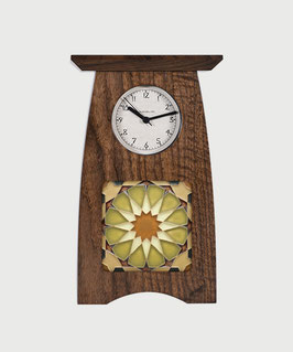 Arts & Crafts 4x4 Tile Clock - Solid Walnut