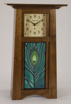 Craftsman Tile Clock with choice of 4x8 Motawi Tile in Solid Walnut with natural finish.   CTC-WAL