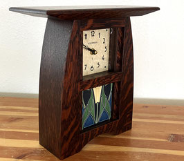 Arts & Crafts 4x4 Tile Clock - Craftsman Oak Finish  ACT-44-CO FREE SHIPPING