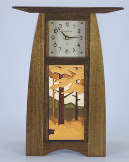 Arts & Crafts 4x8 Tile Clock - Solid Walnut