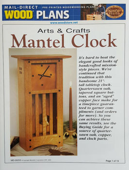 Arts & Crafts Clock with Copper Dial  WOOD Mag. Plan #MD-00253