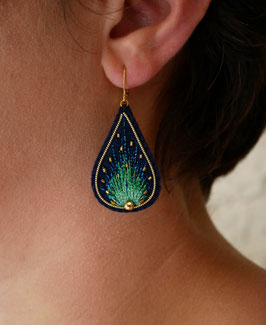 BOUCLES D'OREILLES GOUTTES PAON