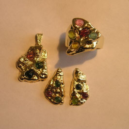 Schmuckset in 585/er Gelbgold