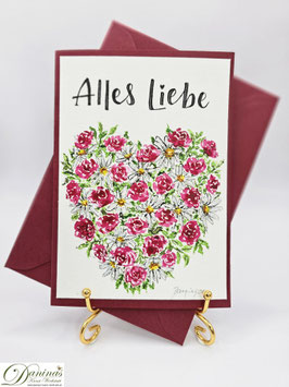 Herz aus Rosen und Margeriten