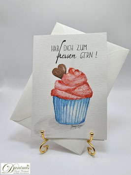Cupcake mit Herz Cookie