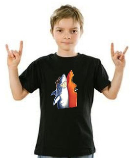 Tee-shirt enfant pêcheur et le requin