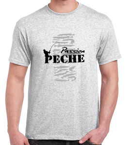 Tee shirt pêcheur passion pêche silhouette – design moderne TSEX080