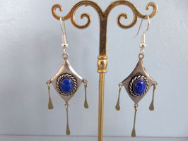 Boucles d'oreille vieil argent lapi lazuli BO MD LZ