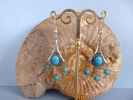 Boucles d'oereille viel argent turquoise BO MB TU