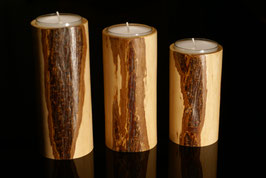 3er Set Kerzenhalter, Haselnuss Art.Nr.: 001