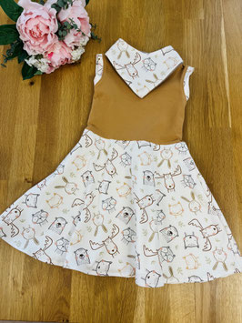 Sommerkleid Waldtiere creme