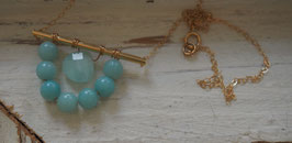 24K GOLD FILLED - AVENTURINE GEMSTONE NECKLACE - Item 47