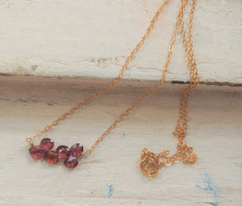 14K GOLD - RHODOLITE GEMSTONCE NECKLACE - Item 055