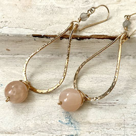 14K GOLD FILLED - MOONSTONE EARRING - Item 125