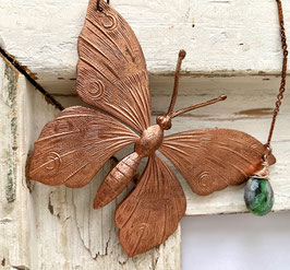 VINTAGE BRASS BUTTERFLY NECKLACE - Item 165