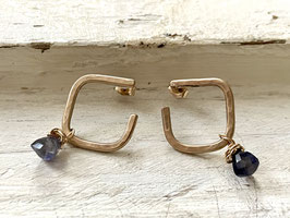 DIONA III - 14K GOLD FILLED - IOLITE GEMSTONE EARRING - Item 164