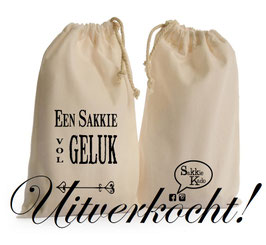 Kado sakkie klein "een sakkie vol geluk" ***uitverkocht***