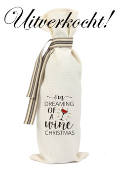 Wijnzak "Dreaming of a wine christmas" ***uitverkocht***