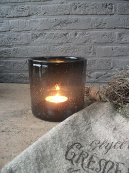 Windlicht smokey grey bubbles (10 x 10 cm) Puur Wonen
