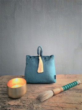 Fluwelen deurstopper kleur petrol