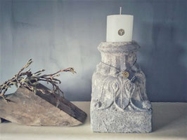 Stompkaars wit D 10 cm, H 10 cm (Rustic candle Brynxz)