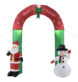 Kerstboog opblaasbaar 2,4 meter hoog en kerstman 2,4 meter hoog prijs per stuk