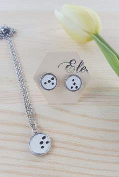 Set Ohrstecker & Kette Leder "Hole"