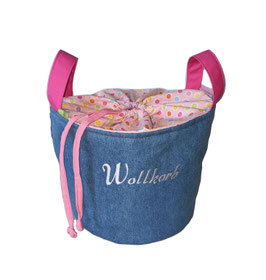 WOLLKORB • STRICKTASCHE • BUNTE PUNKTE