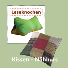 Nähkurs Leseknochen-Kissen-Patchworkkissen