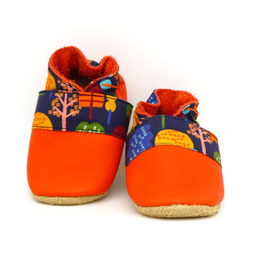 Chaussons BABOUCHES "Orange arbres"