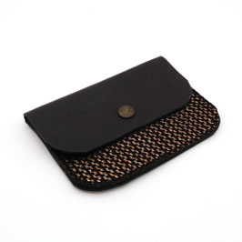 Porte Carte Noir Pied de poule bronze