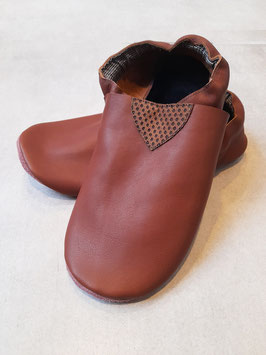 Chaussons BABOUCHES ADULTES "Medaillon marron"