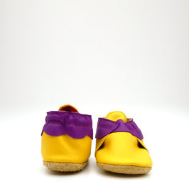 Chaussons BABOUCHES "Lutin Jaune Violet"