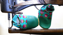 Chaussons BABOUCHES "Turquoise lotus "