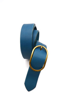 Ceinture Turquoise boucle ovale  Bronze 3cm de largeur