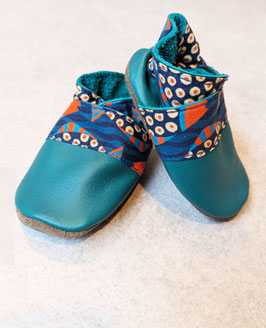 Chaussons BABOUCHES "Turquoise poissonbleu "