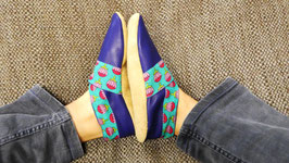 Chaussons BABOUCHES ADULTES "Bleu lotus"