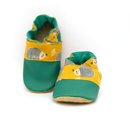 Chaussons BABOUCHES "Turquoise Herisson"