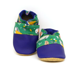 Chaussons BABOUCHES "Bleu elec mésange"