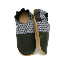 Chaussons BABOUCHES ADULTES Vert foncé geometrique